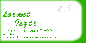 lorant isztl business card